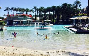 beach, slides and warm water keep families at the pool all day long - Photo by Jill Weinlein